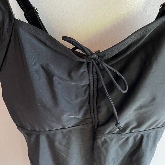 Plus Size Tankini Swimsuit Swim Top Black Hanna Nikole 18W NWT - Picture 3 of 9